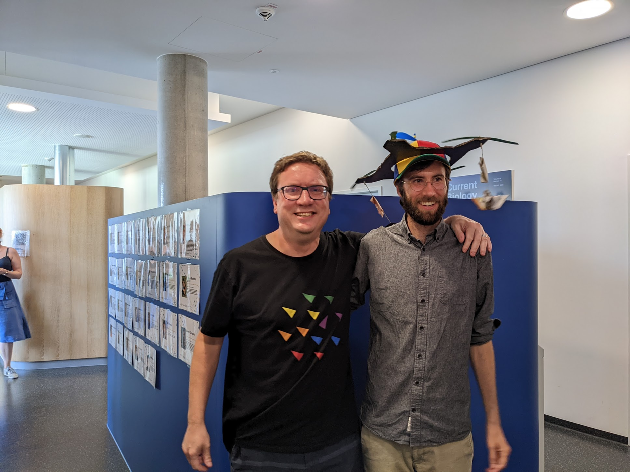 Ben with supervisor Iain Couzin after his PhD defense